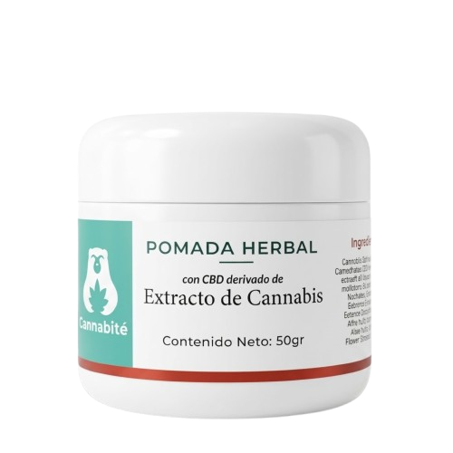 Pomada herbal con CBD derivado de extracto de cannabis 50gr