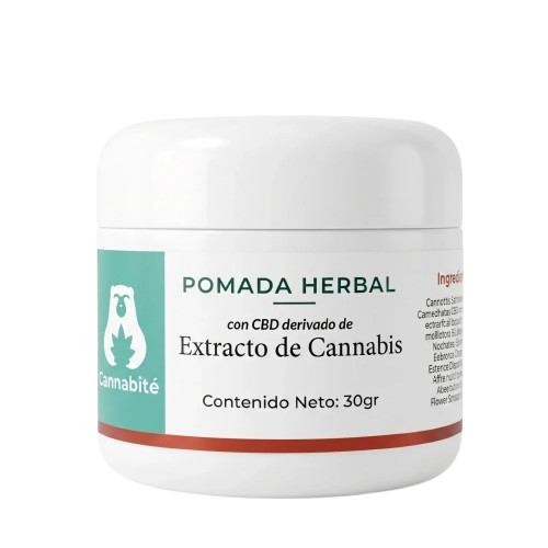 Pomada herbal con CBD derivado de extracto de cannabis 30gr